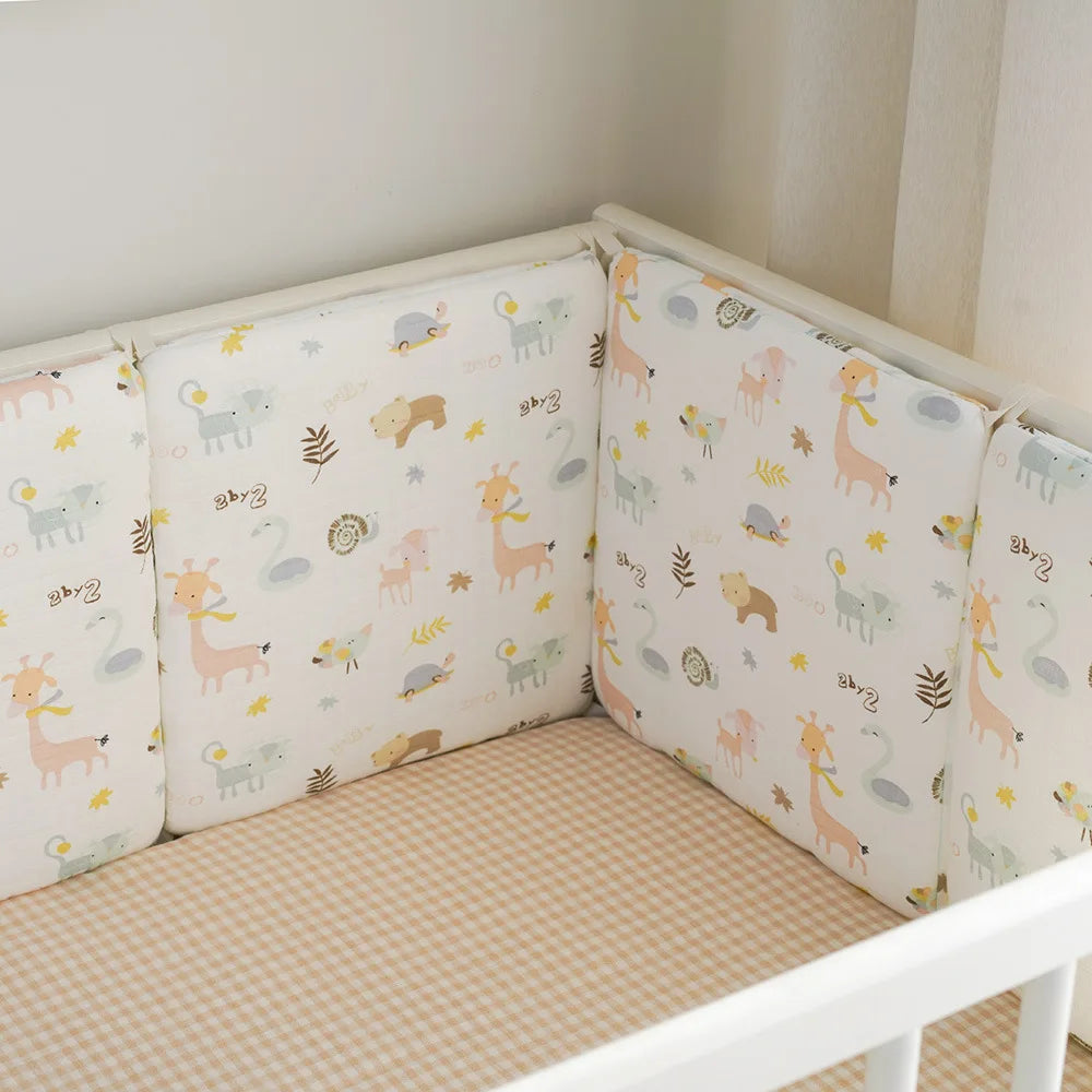 Barrière de lit enfant anti-chute — Coton Lavable Amovible 6 Pièces | Bleu, Beige, Blanc, Kaki