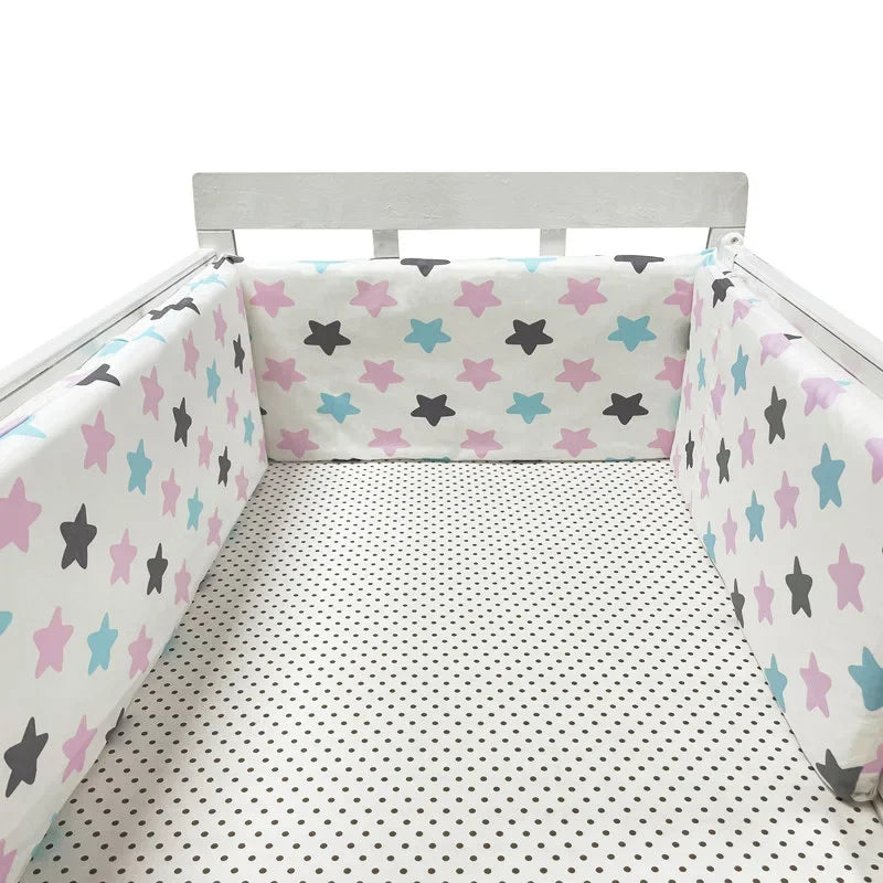 Tour de Lit Bébé Coton Motifs — Protège Barreaux Respirant 60x120 | 14 Coloris Fille & Garçon