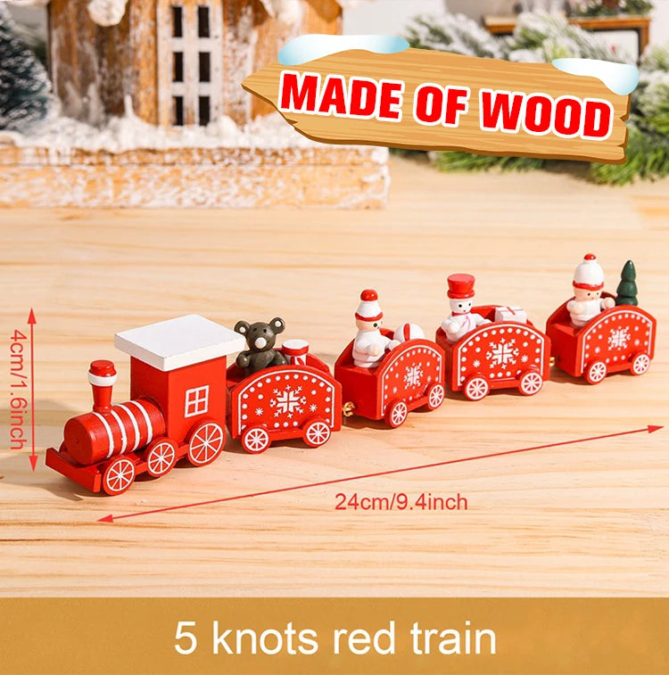 Train de Noël Miniature Bois – Décoration Sapin & Table Fêtes 2025, Cadeau Enfant Nouvel An 2026