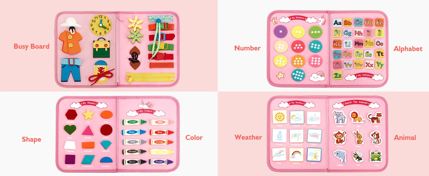 Busy Board Montessori Habillage – Cadre d'Habillage Autonomie Motricité Fine | Fille & Garçon 1-3 Ans