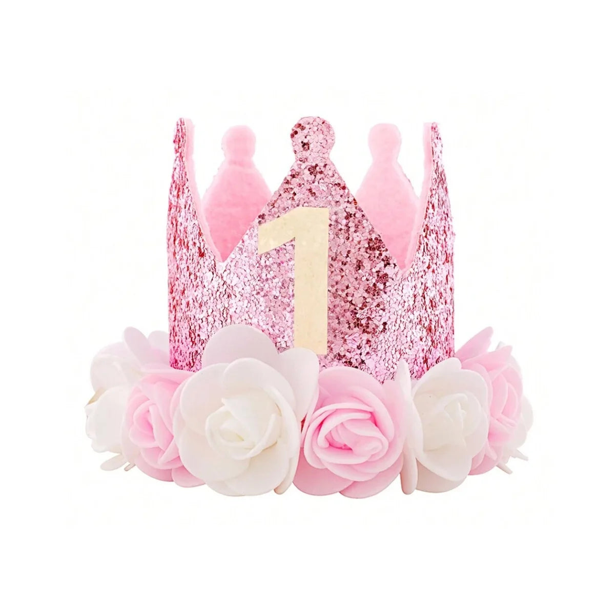 Chapeau Anniversaire 1 An Bébé Fille – Couronne Princesse Rose Gold & Rose Premier Anniversaire