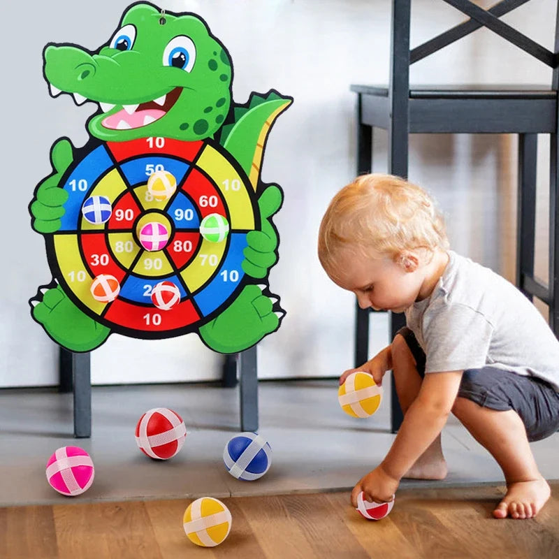 Jeu de Fléchettes Enfant Balle Collante Animal – Cible Montessori Intérieur 3-7 Ans