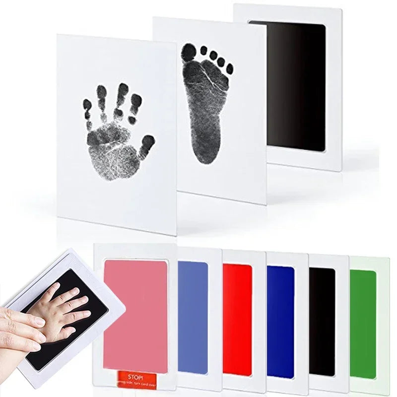 Tampon Empreintes Bébé & Chien 6 Couleurs – Inkless Sans Contact + Cadre 12x8cm | Souvenir Naissance