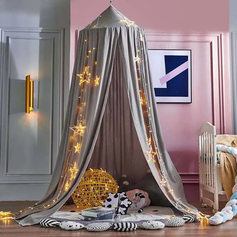 Ciel de lit bébé baldaquin moustiquaire — Tulle Féerique Princesse | Fille 12 Couleurs Décoration Chambre