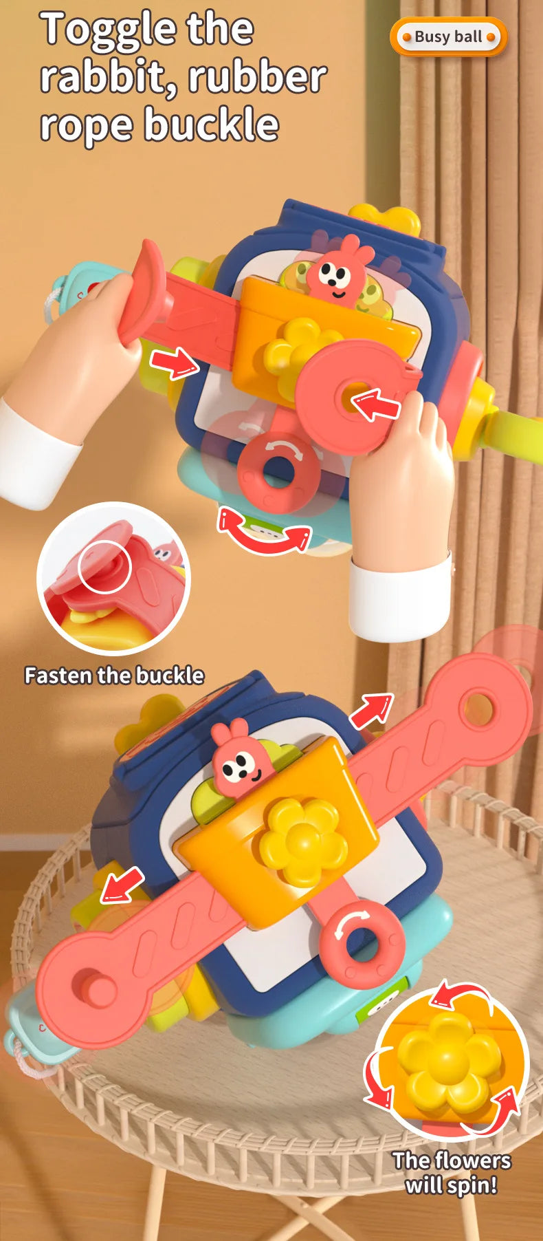 Busy Board Cube Montessori Bébé – Jouet Éducatif Sensoriel Motricité Fine | 5 Modèles | Voyage