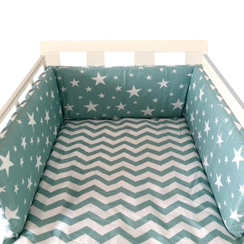 Tour de Lit Bébé Coton Épais 1 Pièce — Coussin Protège Barreaux Lavable | 24 Coloris Fille & Garçon
