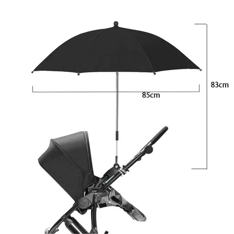 Ombrelle poussette universelle — Parapluie Pince Réglable Anti-UV & Pluie UPF50+ | Toutes Marques