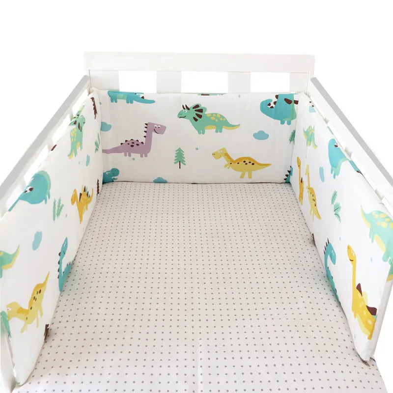 Tour de Lit Bébé Coton Épais 1 Pièce — Coussin Protège Barreaux Lavable | 24 Coloris Fille & Garçon