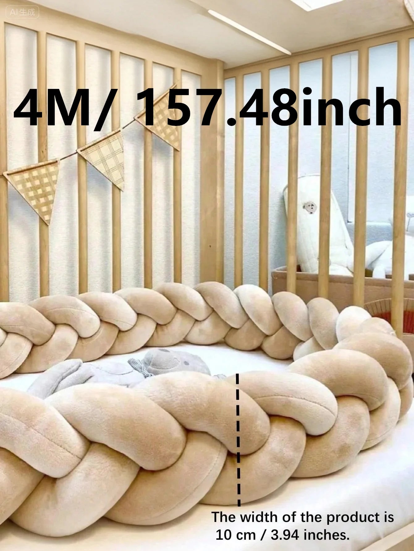 Tresse de lit bébé nœuds — Protection Douce Barreaux Coton | 1M 2M 3M 4M | 32 Coloris Fille & Garçon