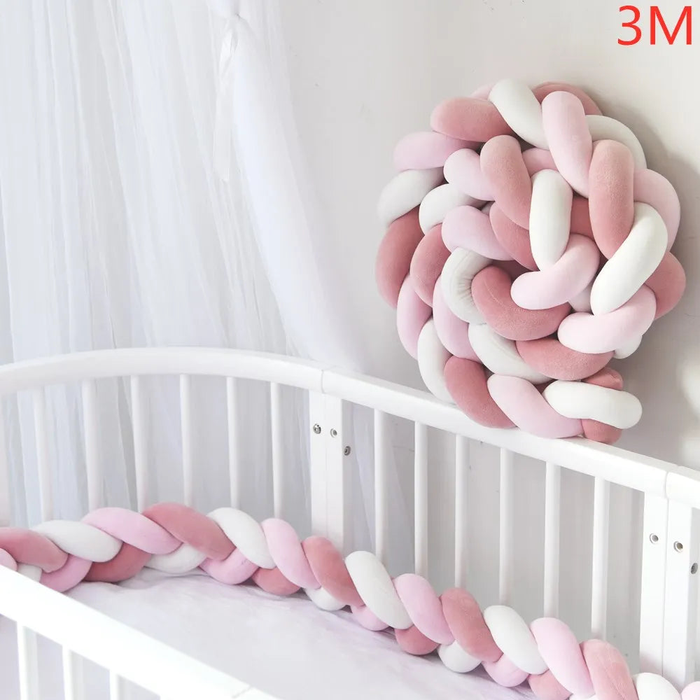 Tour de Lit Bébé Tressé Nœuds – Pare-Chocs Berceau Lavable 1M 2M 3M 4M