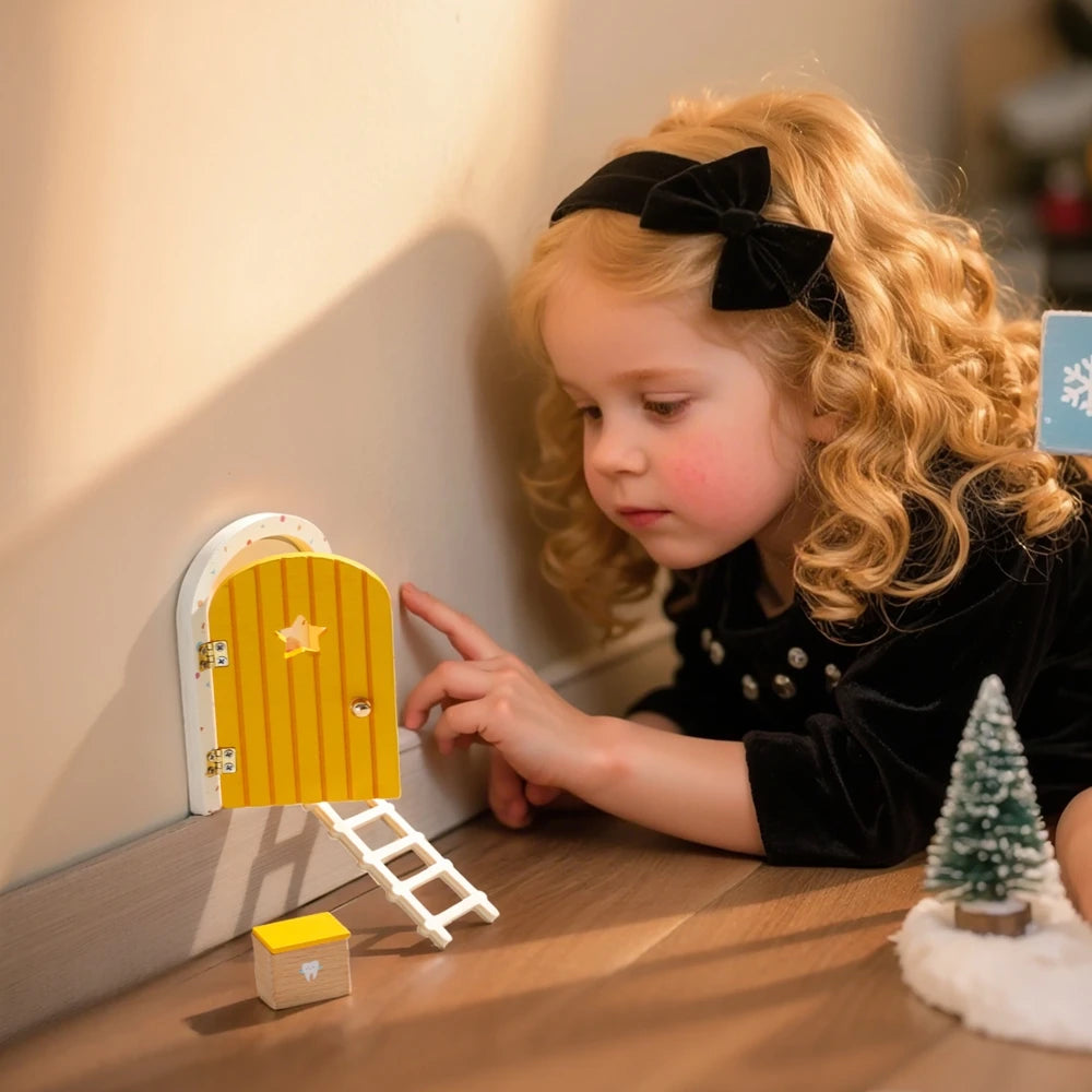 Porte Fée Miniature en Bois & Boîte à Dent de Lait – Décoration Chambre Enfant Cadeau Naissance