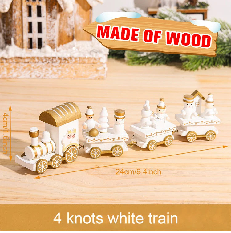 Train de Noël Miniature Bois – Décoration Sapin & Table Fêtes 2025, Cadeau Enfant Nouvel An 2026