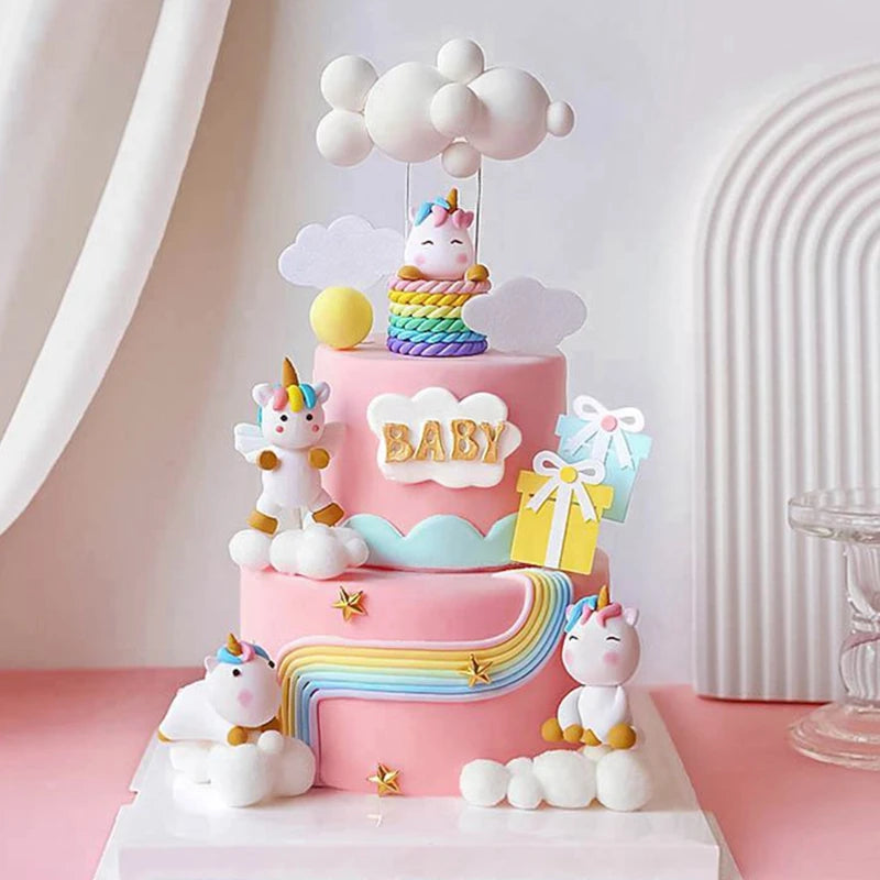 Cake Topper Licorne Arc-en-Ciel – Décoration Gâteau Anniversaire Fille 16 18 Ans & Baby Shower