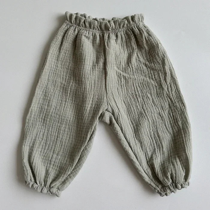 Pantalon Bébé Coton Bio – Mousseline Douce Imprimé Mignon Garçon & Fille 3-6M à 2-3 Ans