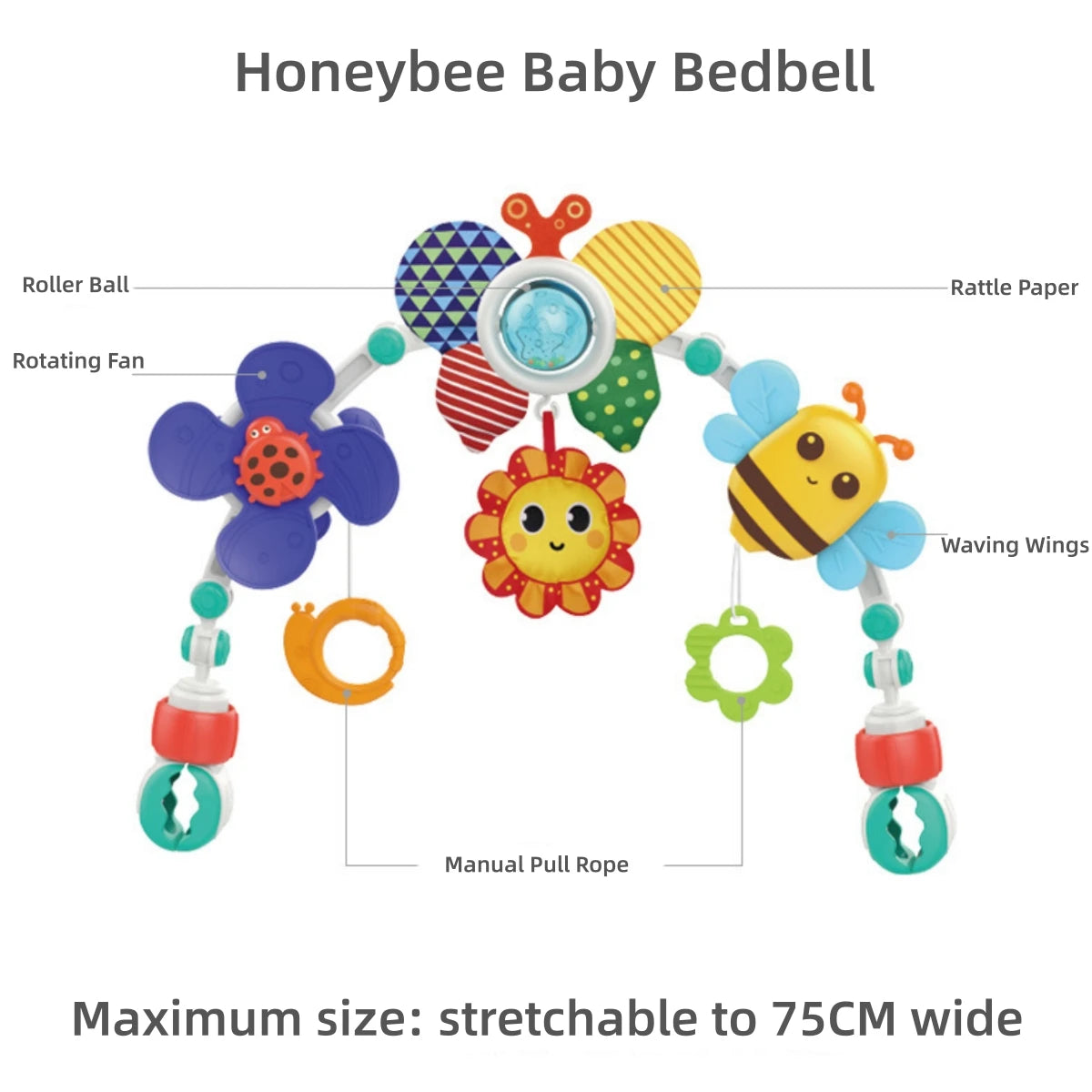 Hochet Bébé Arc Pliable Interactif – Jouet Éveil Lit & Poussette ABS+PP | 3 Styles | 0-24 Mois