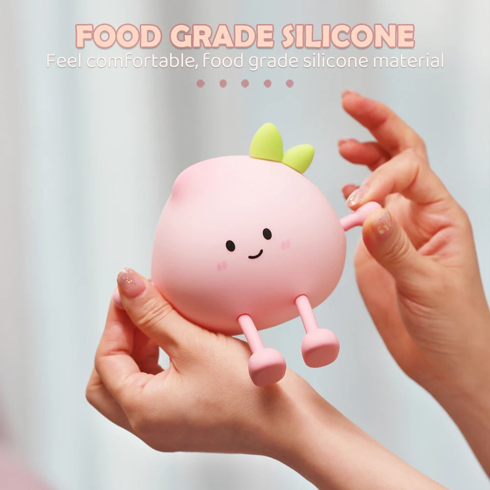 Veilleuse pêche silicone — LED Tactile 3 Niveaux Luminosité Rechargeable Lumière Chaude | Chambre Bébé & Enfant