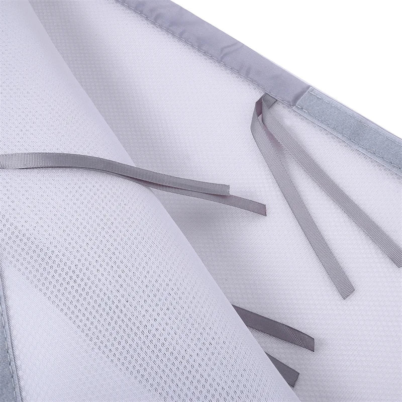 Tour de Lit Bébé Design Nœuds – Protection Barreaux Douce Garçon & Fille | Blanc & Gris Chambre Bébé