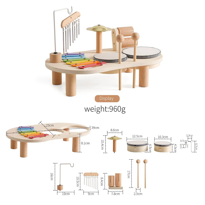 Bâton de Pluie Bébé Bois Montessori – Hochet Sensoriel Arc-en-Ciel Coloré Éveil 0-3 Ans