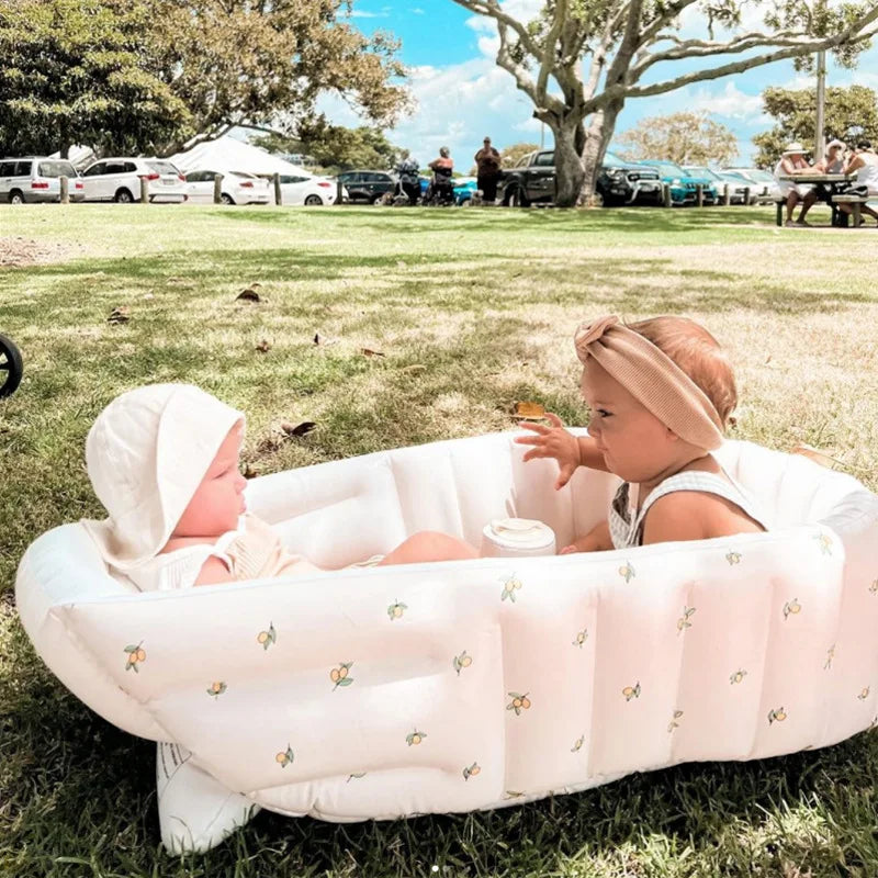 Baignoire Gonflable Bébé Enfant Cartoon Pliable 90x55cm – Portable Intérieur & Extérieur | 0-8 Ans
