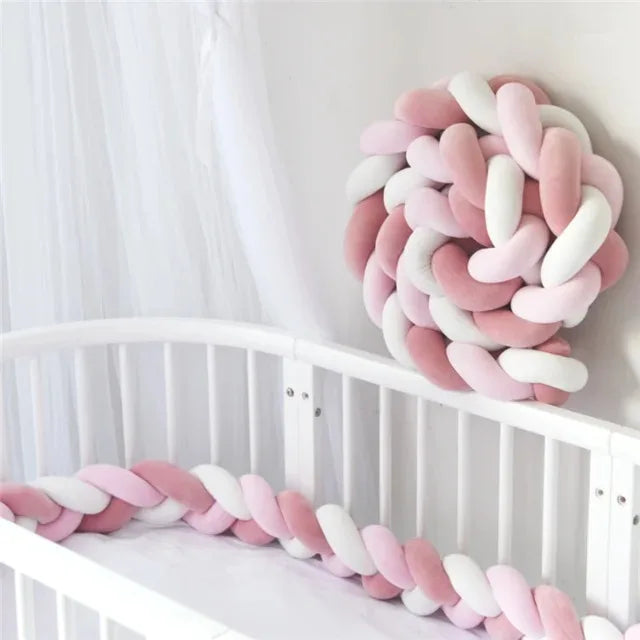 Tresse de lit bébé nœuds — Protection Douce Barreaux Coton | 1M 2M 3M 4M | 32 Coloris Fille & Garçon