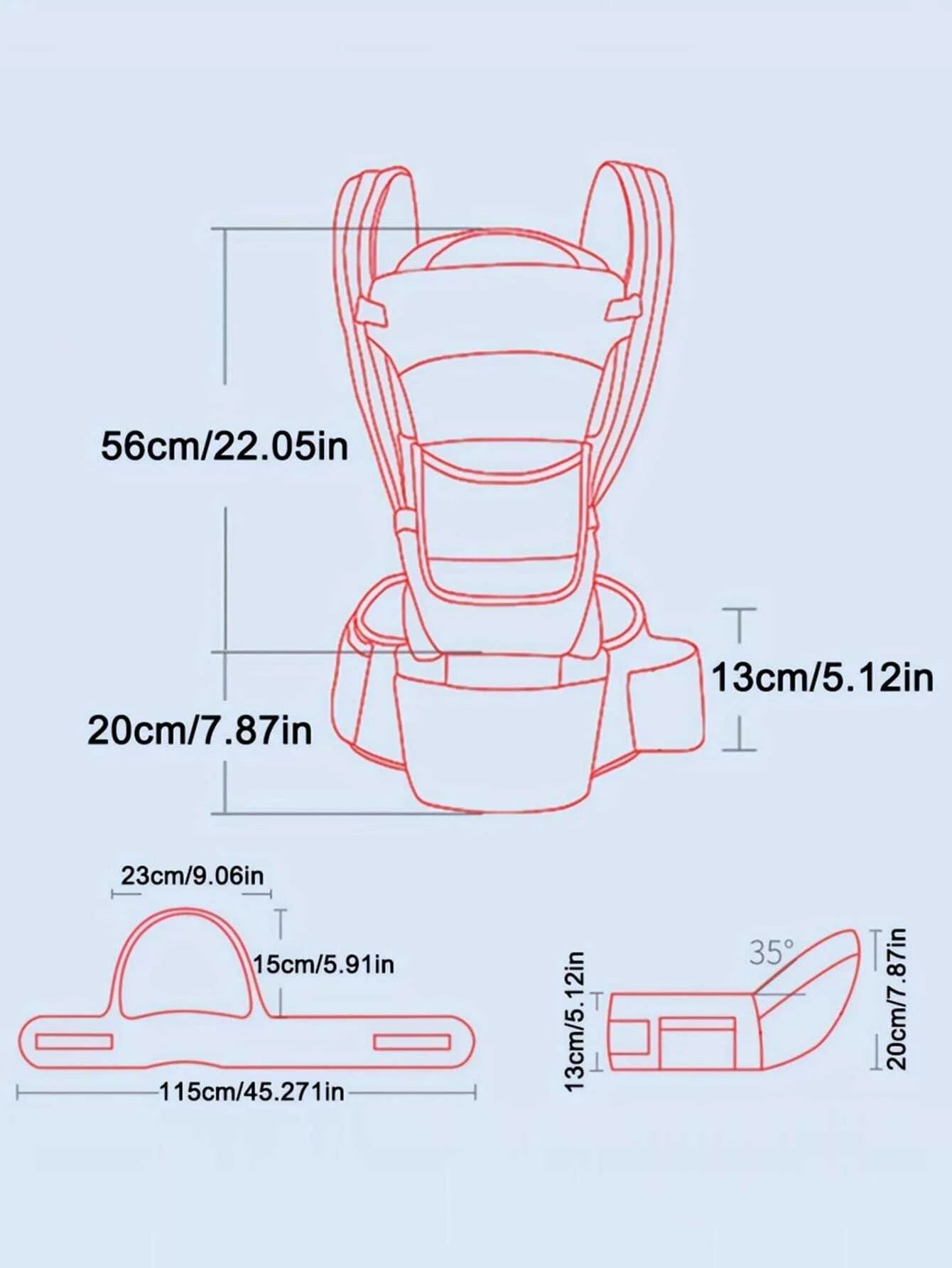 Porte-bébé ergonomique avec siège – Multifonction, voyage et quotidien