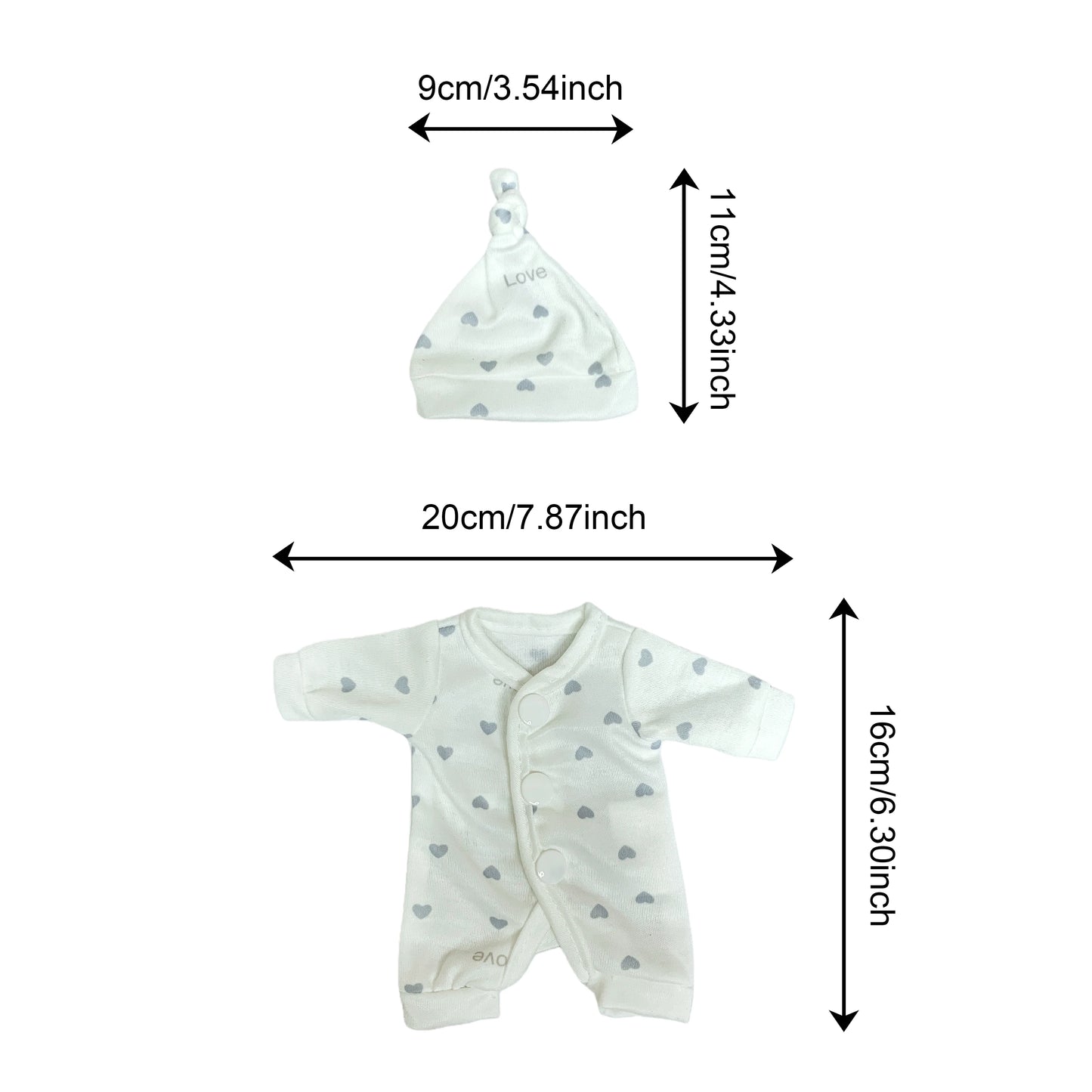 4 Styles Cutest Baby Romper Outfits for Size 8-9Inch Newborn Dolls Soft Touch Handmade High Quality Clothes With Hat