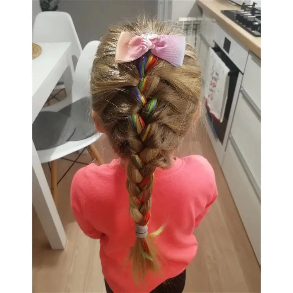 Élastique Cheveux Bébé Fille Arc-en-Ciel – Chouchou Nœud Colore Anti-Glisse Sans Dommage