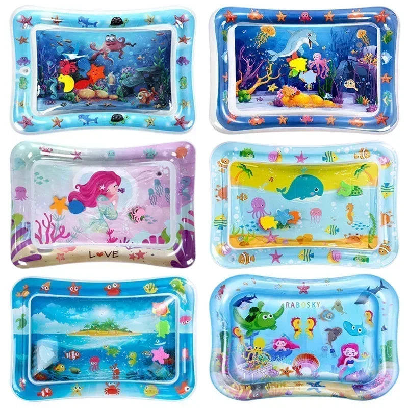 Tapis d’Eau Gonflable Bébé – Tapis d’Éveil Sensoriel Tummy Time | 9 Modèles