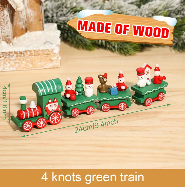 Train de Noël Miniature Bois – Décoration Sapin & Table Fêtes 2025, Cadeau Enfant Nouvel An 2026