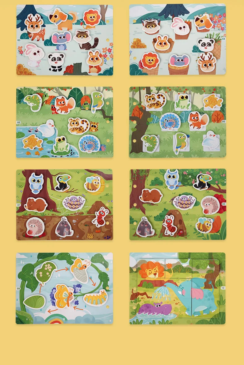 Quiet Book Montessori – Mon Premier Livre Calme Éducatif | 6 Thèmes | Jeu d’Association Bébé