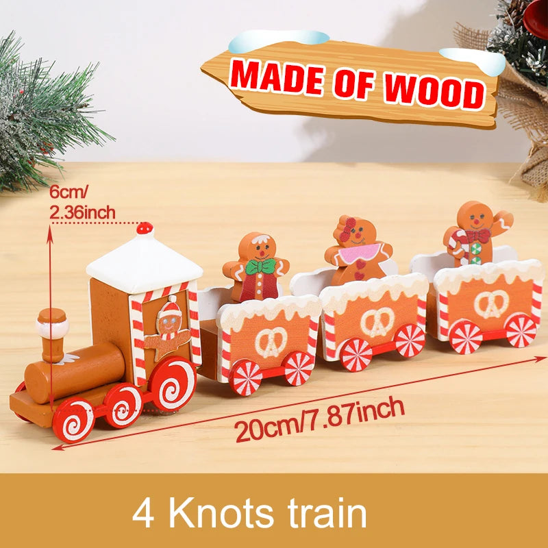 Train de Noël Miniature Bois – Décoration Sapin & Table Fêtes 2025, Cadeau Enfant Nouvel An 2026