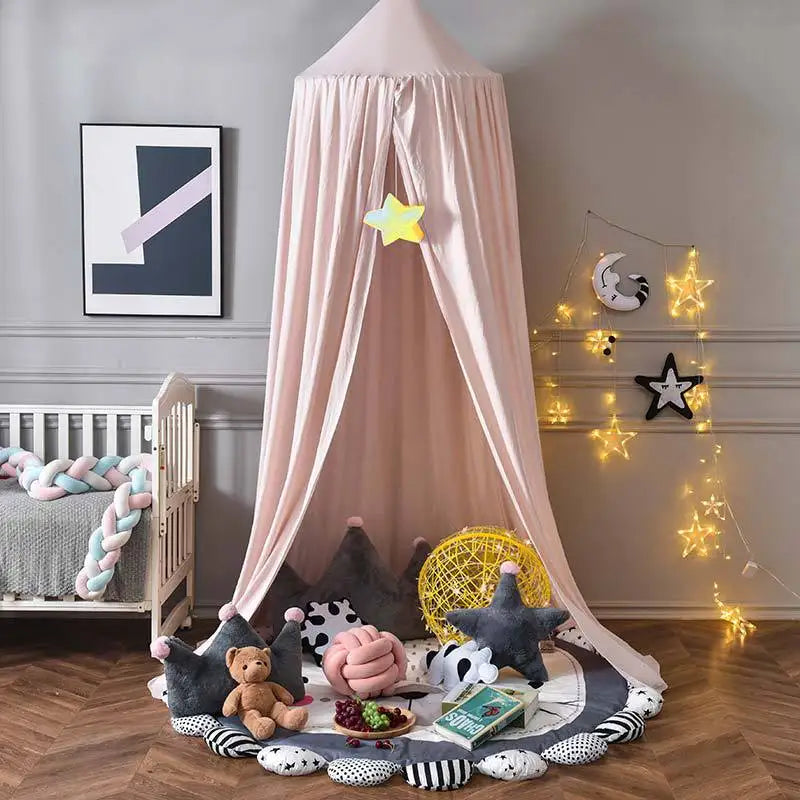 Ciel de lit bébé baldaquin moustiquaire — Tulle Féerique Princesse | Fille 12 Couleurs Décoration Chambre