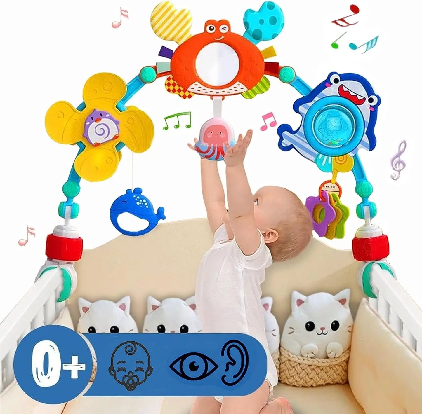 Jouet À Suspendre Bébé Poussette & Siège Auto – Spirale D’Activité Éveil Sensoriel