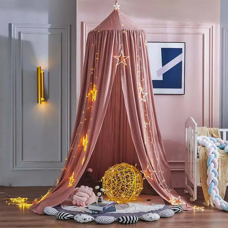 Ciel de lit bébé baldaquin moustiquaire — Tulle Féerique Princesse | Fille 12 Couleurs Décoration Chambre