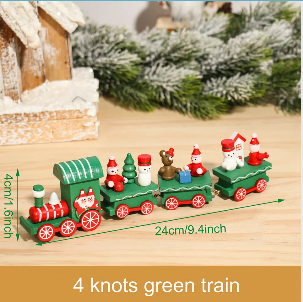 Train de Noël Miniature Bois – Décoration Sapin & Table Fêtes 2025, Cadeau Enfant Nouvel An 2026