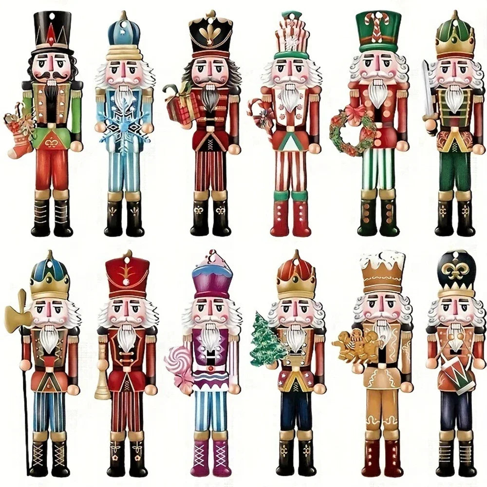 Lot 12 Figurines Casse-Noisette Bois – Décoration Sapin Noël Miniature, Soldat Bois Cadeau Fêtes
