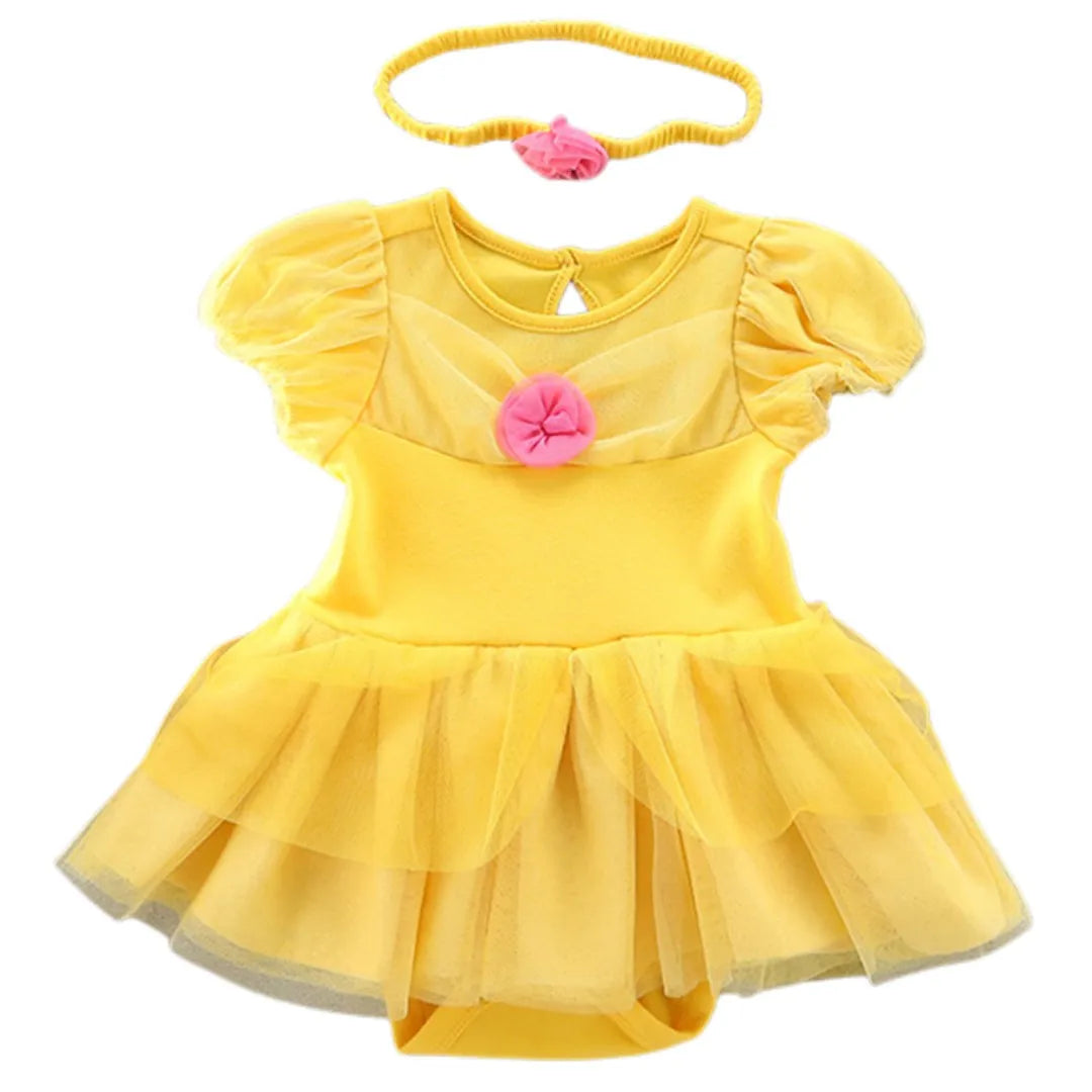 Robe Tutu Princesse Bébé Fille avec Bandeau – Tenue Anniversaire, Baptême & Cérémonie 3-18 Mois