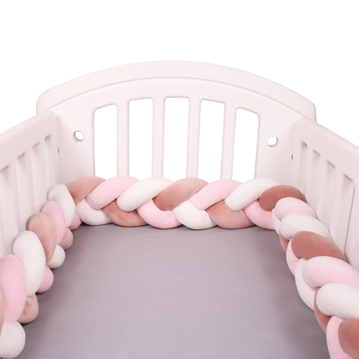 Bumper Lit Bébé Tressé Nœuds Rembourré – Tour de Lit Berceau Lavable 1M 2M 3M 4M