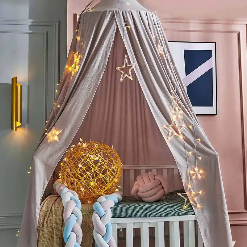 Ciel de lit bébé baldaquin moustiquaire — Tulle Féerique Princesse | Fille 12 Couleurs Décoration Chambre