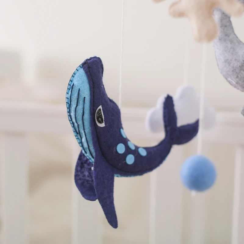 Mobile Hochet Bois & Crochet Bébé – Cloche Lit Étoiles & Pendentifs | Support Nuage | 27 Modèles