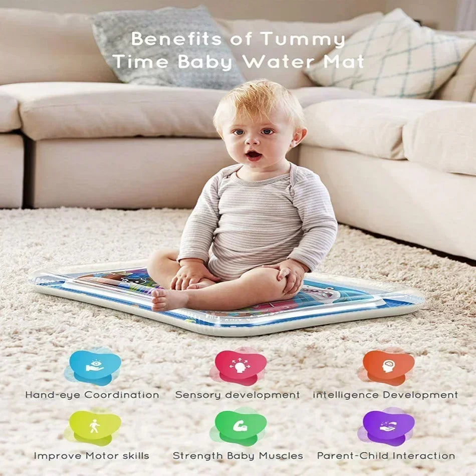 Tapis d’Eau Gonflable Bébé – Tapis d’Éveil Sensoriel Tummy Time | 9 Modèles