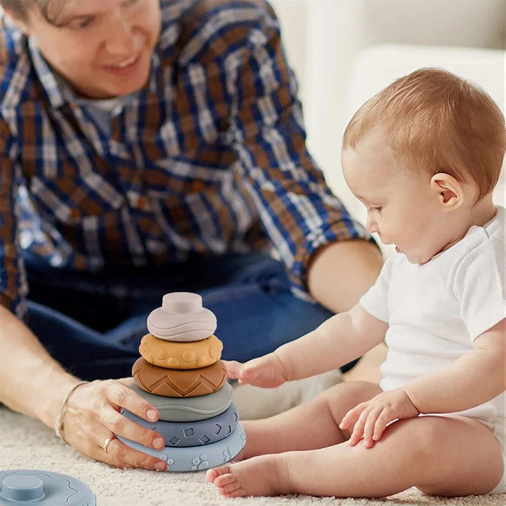 Tour À Empiler Bébé Montessori – Anneau Empilage Sensoriel Développement Intellectuel & Motricité Fine