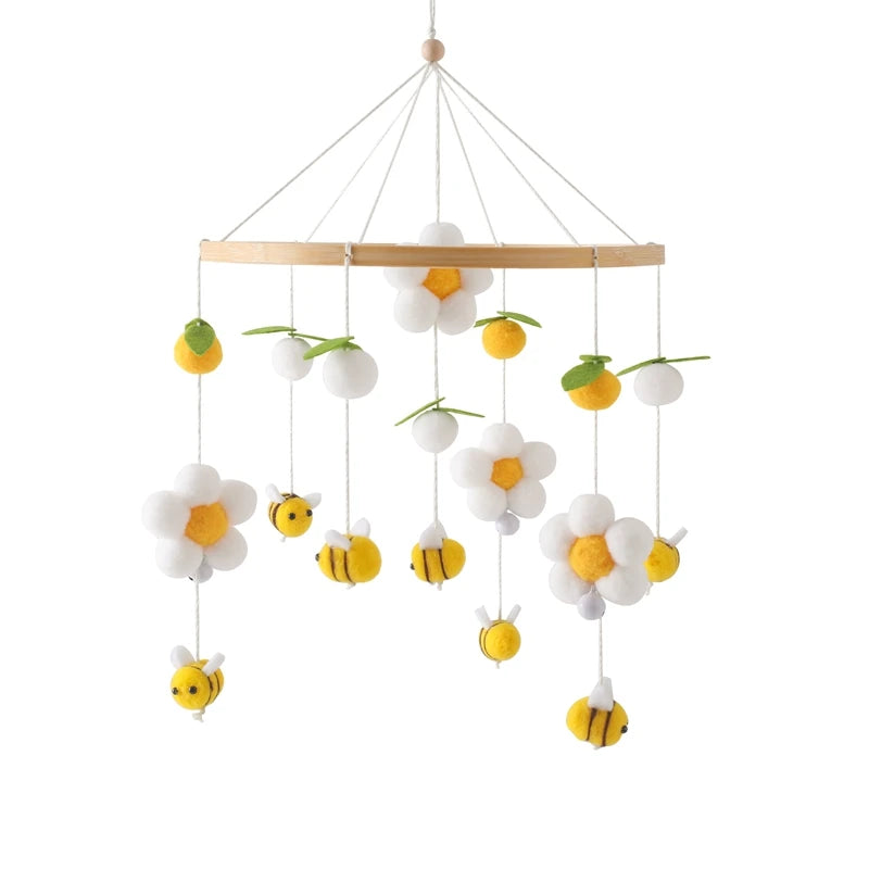 Mobile Hochet Bois & Crochet Bébé – Cloche Lit Étoiles & Pendentifs | Support Nuage | 27 Modèles