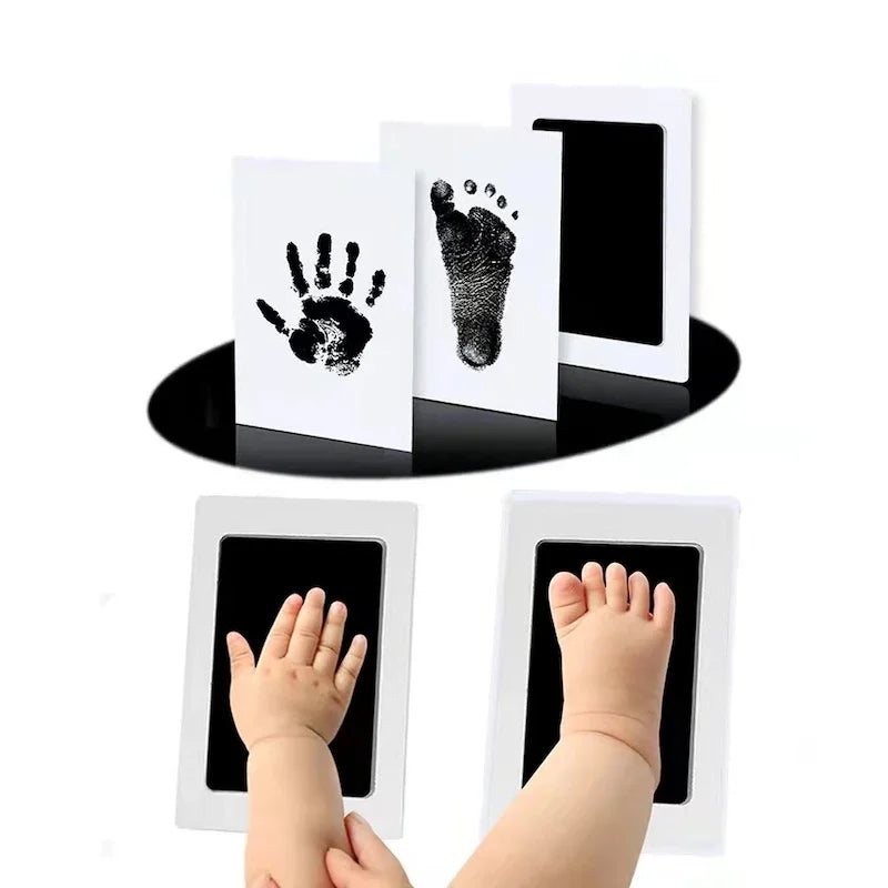 Kit Empreintes Bébé Non Toxique – Tampon Encre Haute Absorption 1 Clic 3 Couleurs | Souvenir Naissance 0-6 Mois