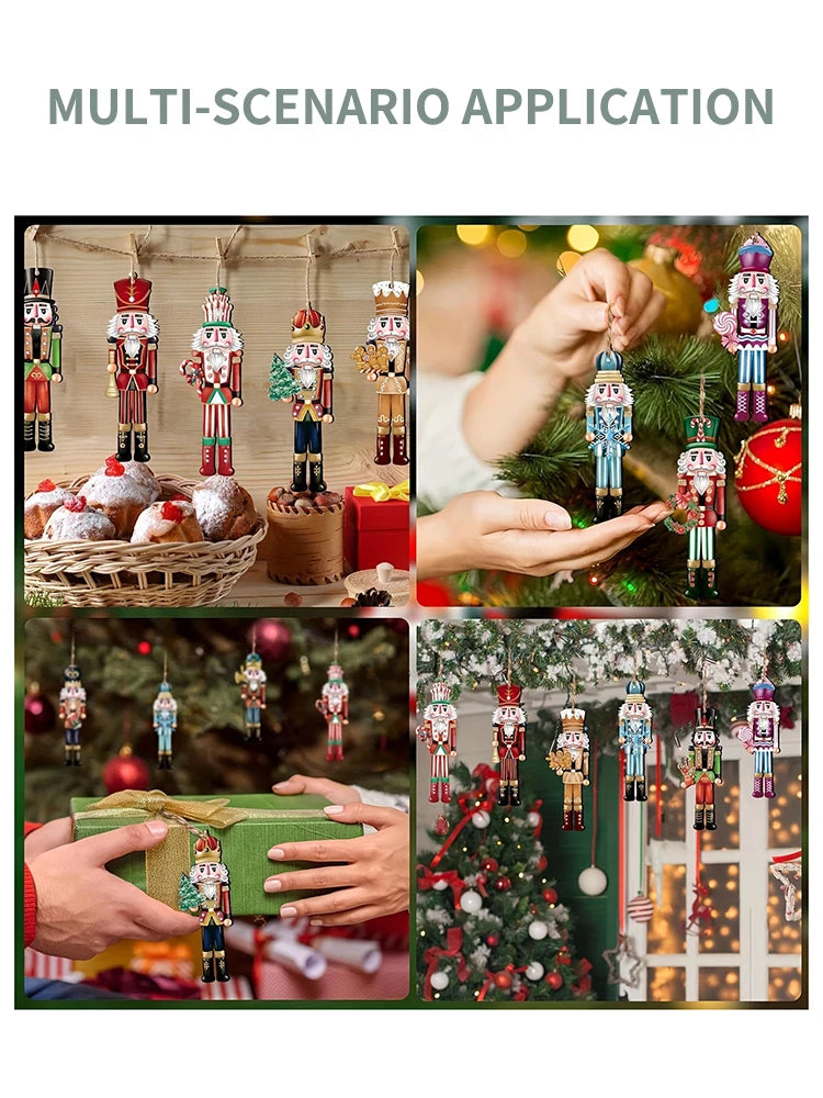 Lot 12 Figurines Casse-Noisette Bois – Décoration Sapin Noël Miniature, Soldat Bois Cadeau Fêtes