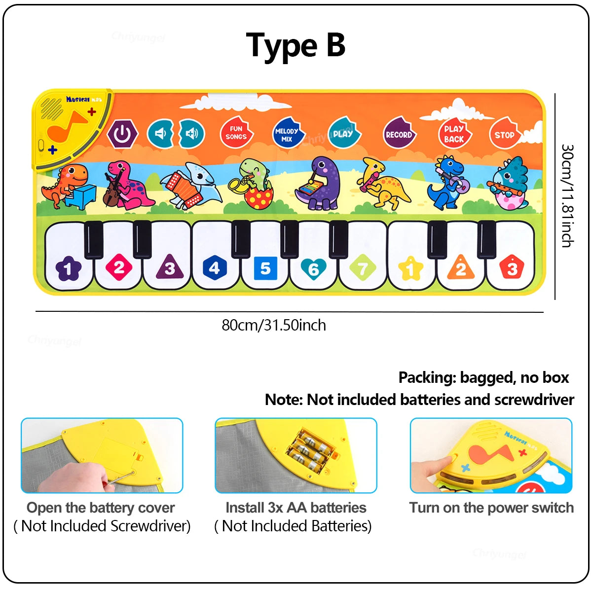 Tapis Piano Musical Enfant – Clavier Danse & Fitness au Sol | Fille & Garçon | 3 Modèles