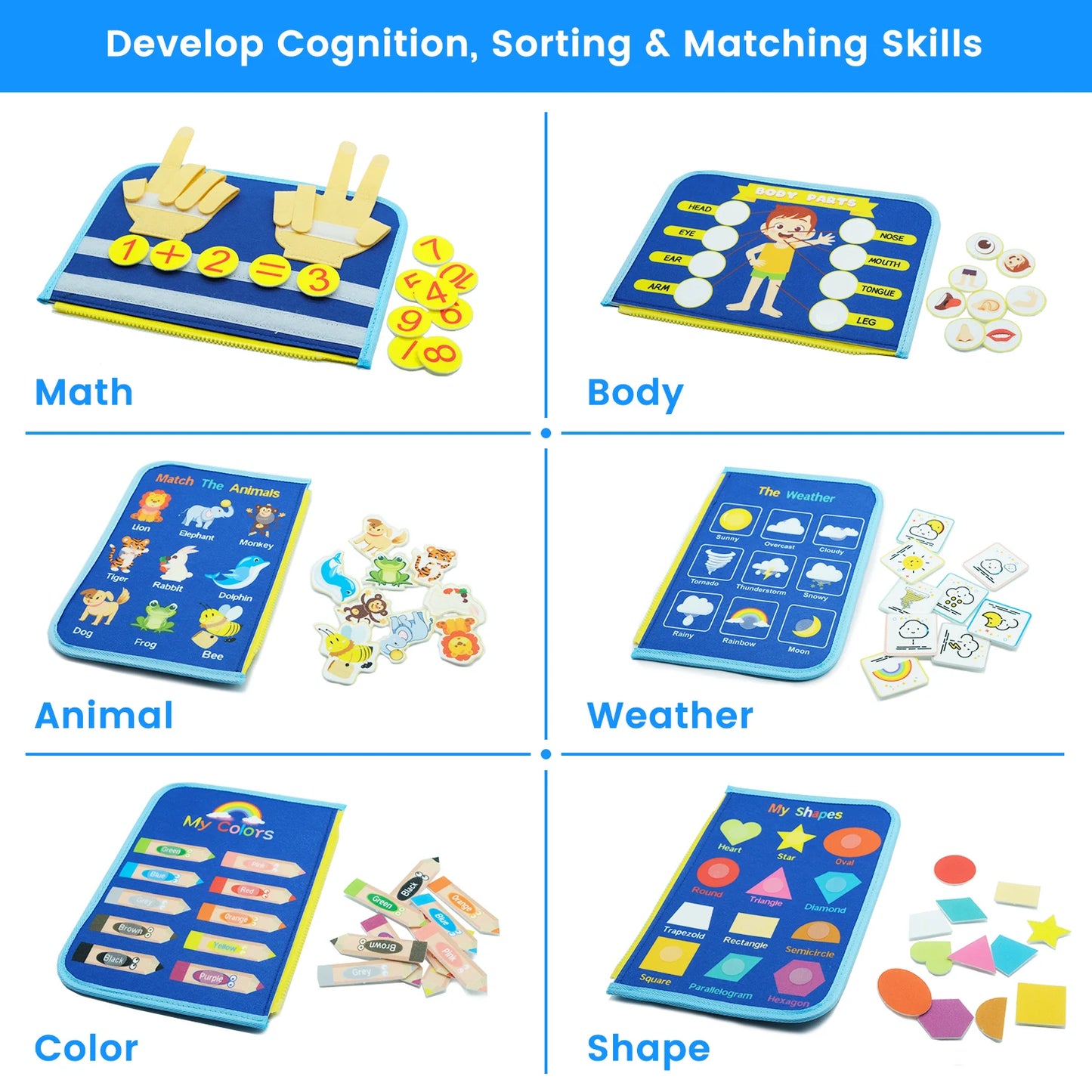 Busy Board Montessori Compétences de Vie – Jouet Sensoriel Éducatif Motricité Fine | 6 Modèles | Autisme & Éveil