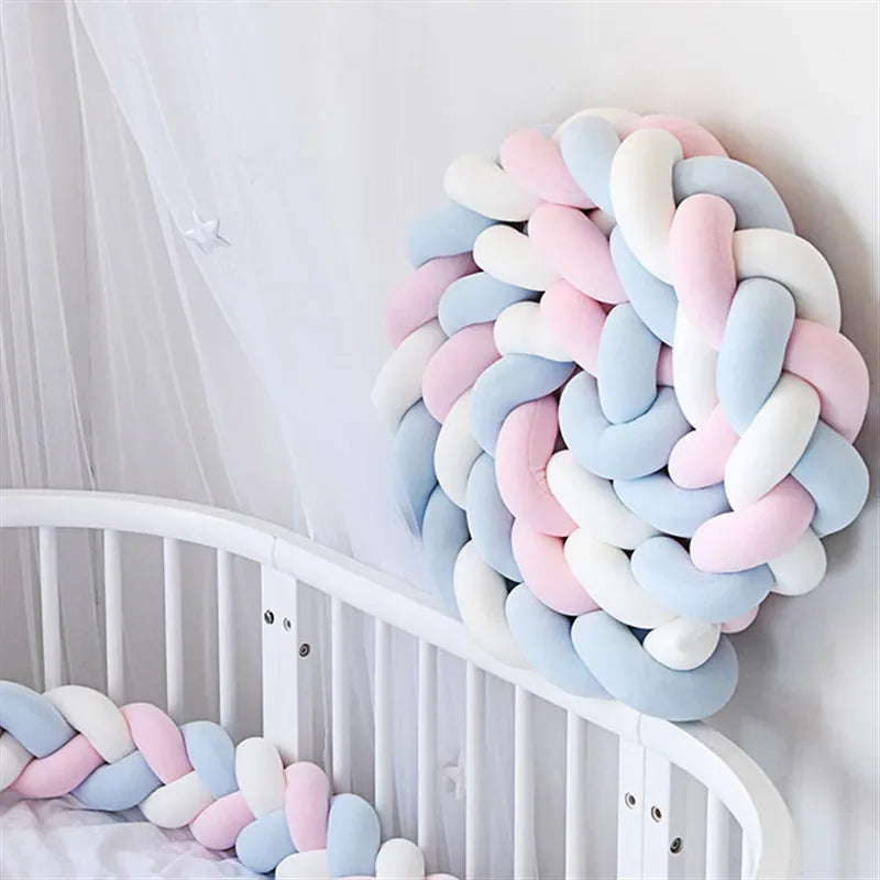 Tour de Lit Bébé Tressé Nœuds – Pare-Chocs Berceau Lavable 1M 2M 3M 4M