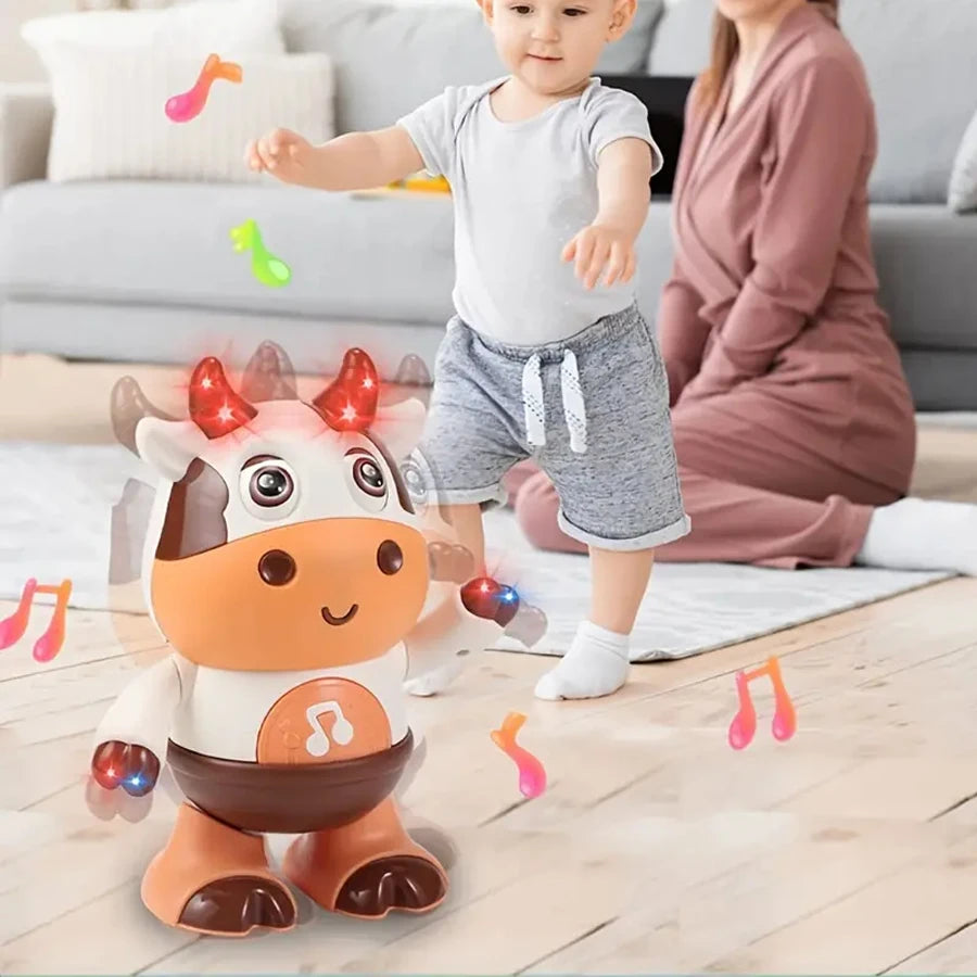 Vache Dansante Bébé – Peluche Musicale Électrique Chansons & Mouvements Interactifs 1-3 Ans