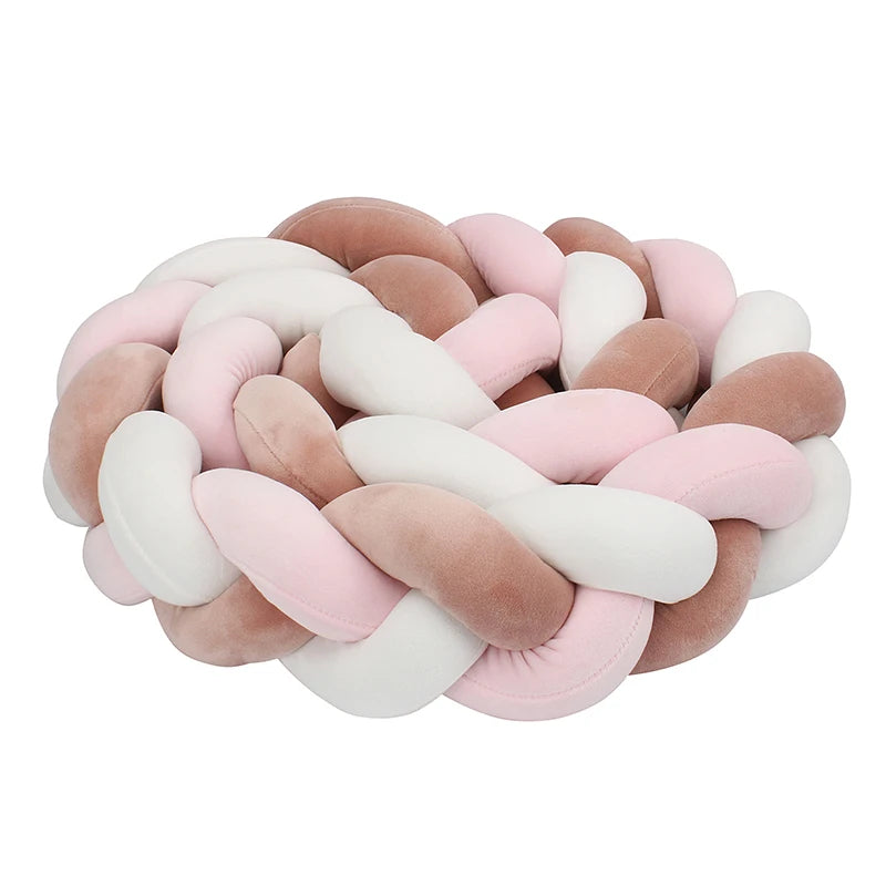 Bumper Lit Bébé Tressé Nœuds Rembourré – Tour de Lit Berceau Lavable 1M 2M 3M 4M
